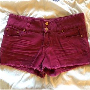 Charloette Russe burgundy jean shorts